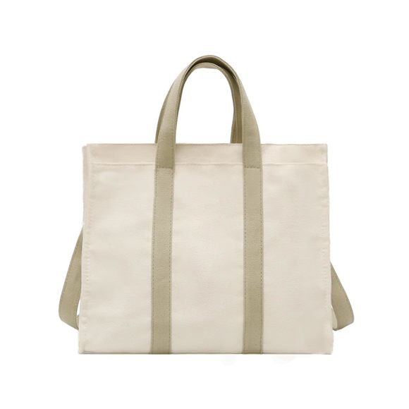 Canvas Tote Bag With Compartments Multi-Pocket Crossbody Bags Casual Work :D - Picture 1 of 6